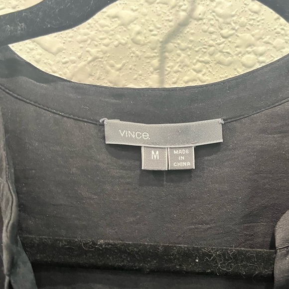 Vince Black Silky Dress with hidden button top/ tie waist. Perfect condition. - Picture 2 of 3